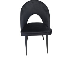 Sedia in velluto antimacchia con struttura nera
