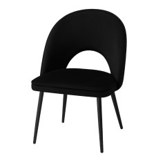 Sedia in velluto antimacchia con struttura nera