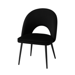 Sedia in velluto antimacchia con struttura nera